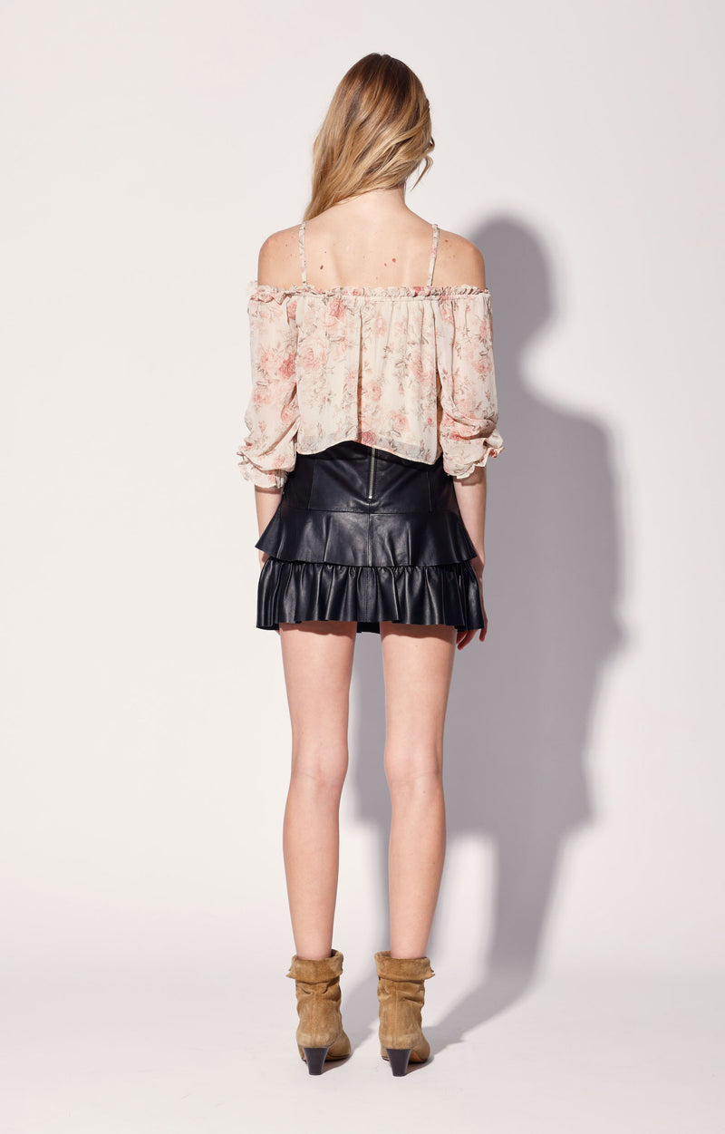 Lulu Skirt, Black - Leather