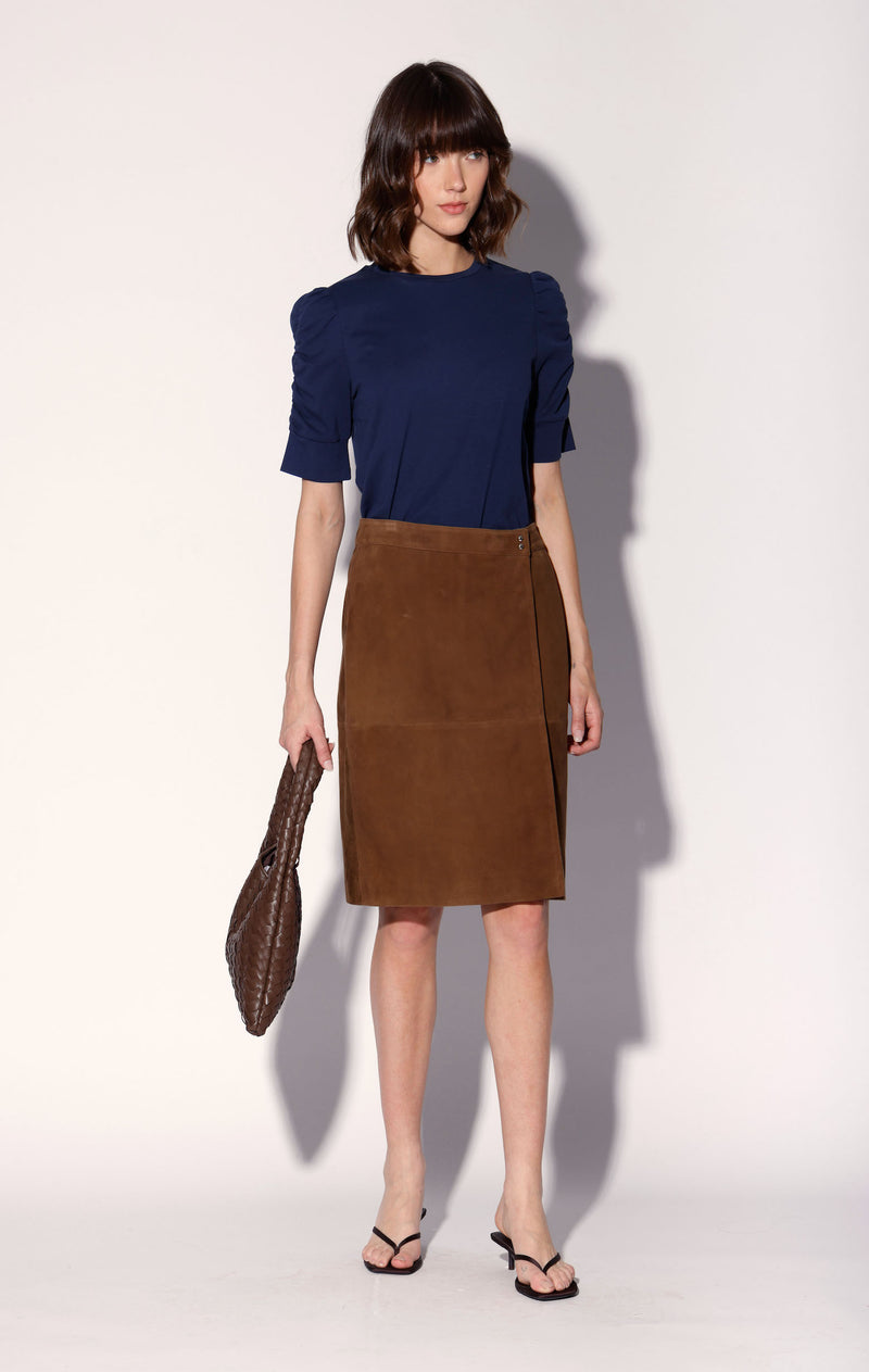 Kylie Skirt, Elm Suede - Leather