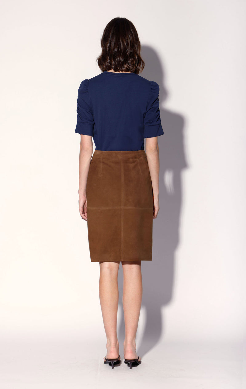 Kylie Skirt, Elm Suede - Leather