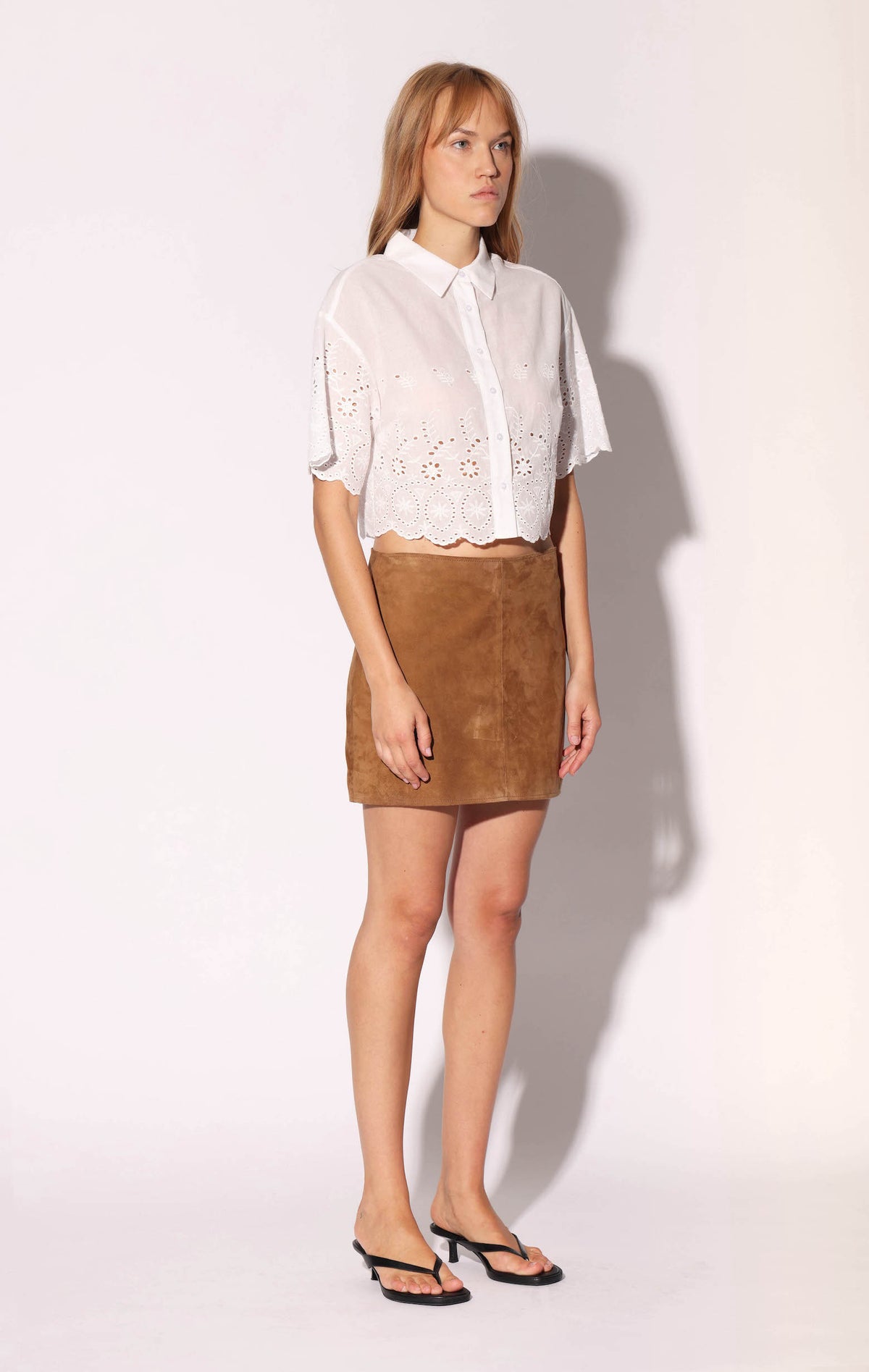 Sidney Skirt, Whiskey Suede - Leather (Spring 2027)