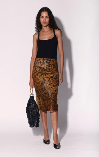 Sheila Skirt, Cheetah Calf Hair - Leather (Pre Spring 2027)