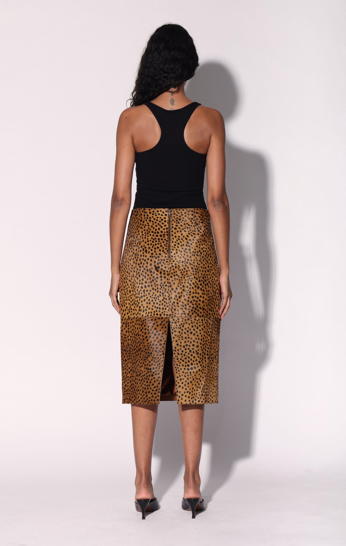Sheila Skirt, Cheetah Calf Hair - Leather (Pre Spring 2027)