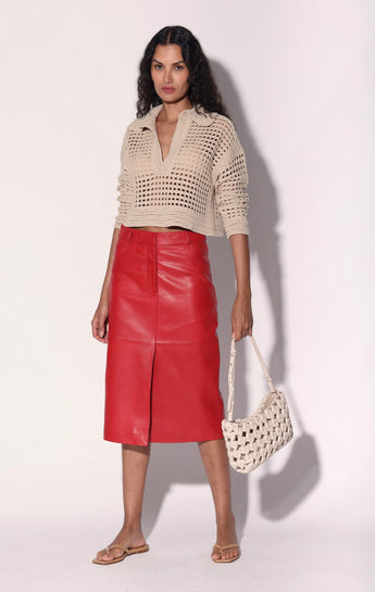 Alisha Skirt, Cardinal - Leather