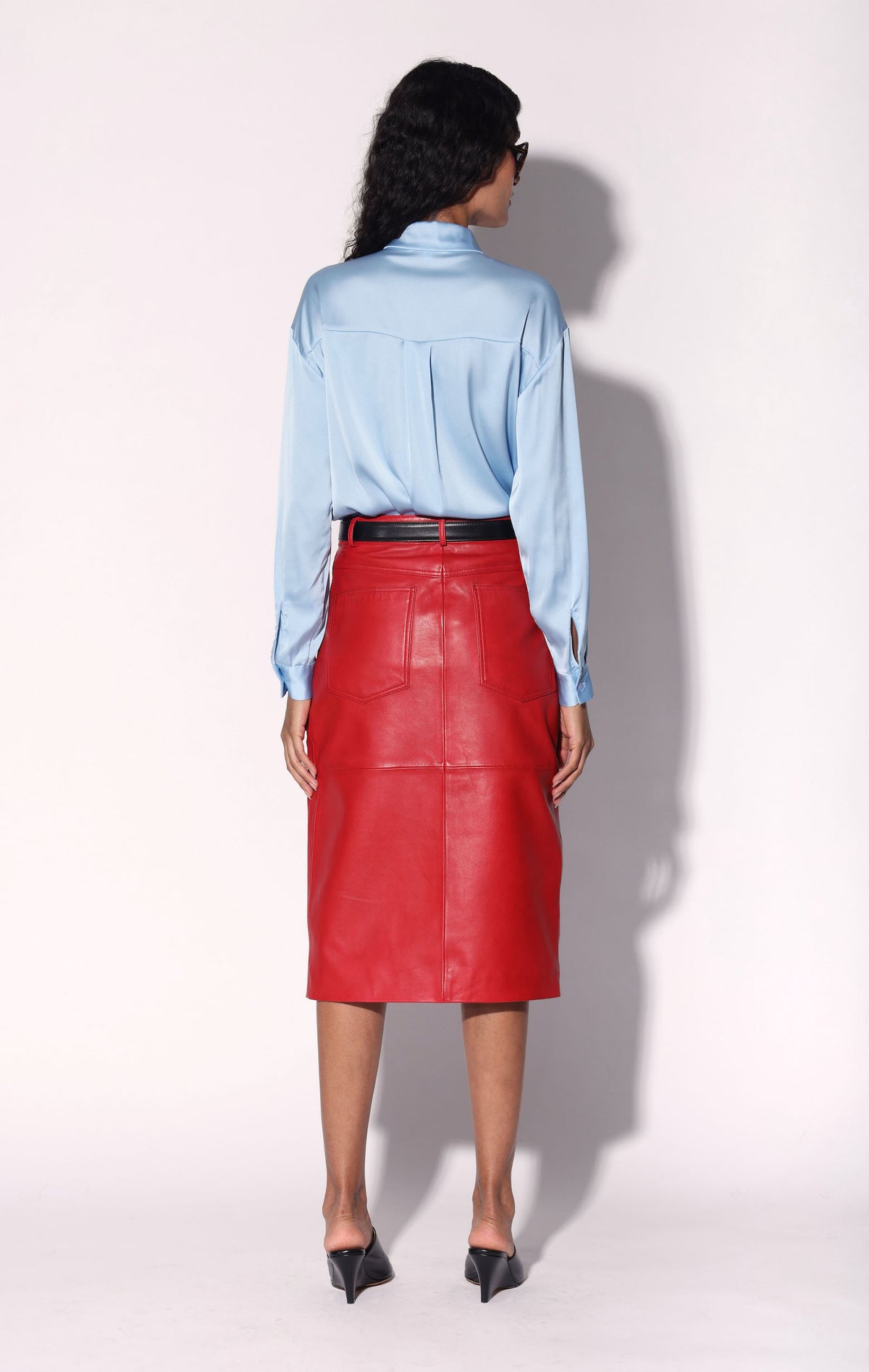 Alisha Skirt, Cardinal - Leather