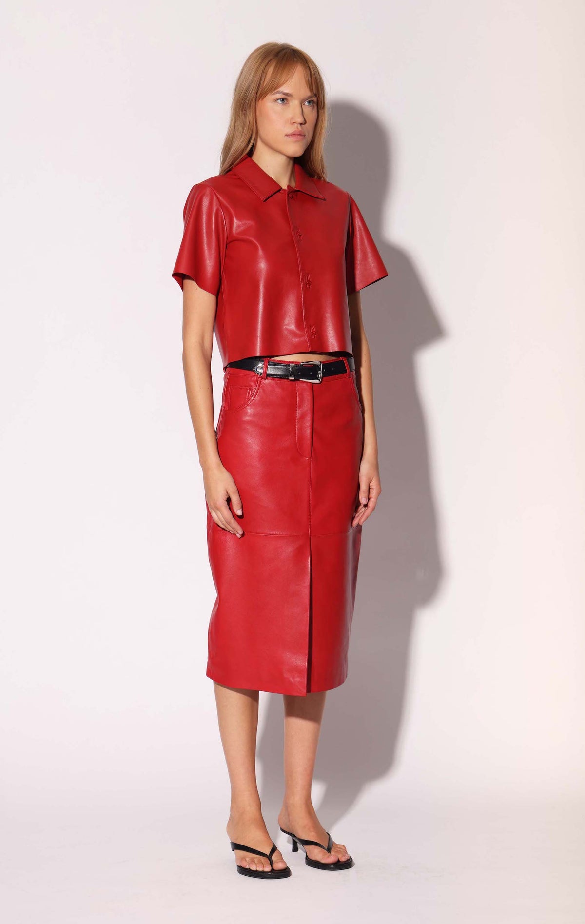 Alisha Skirt, Cardinal - Leather (Spring 2027)