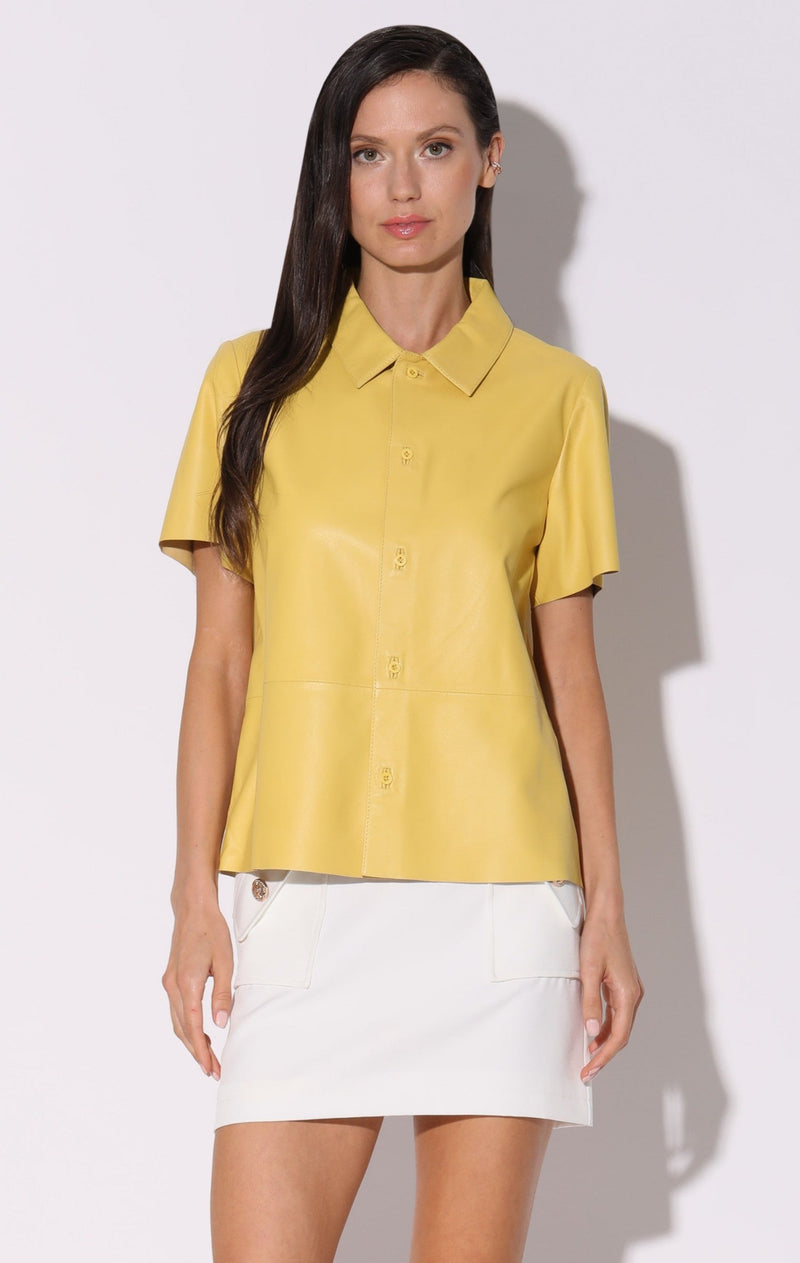 Eros Top, Pale Yellow - Leather