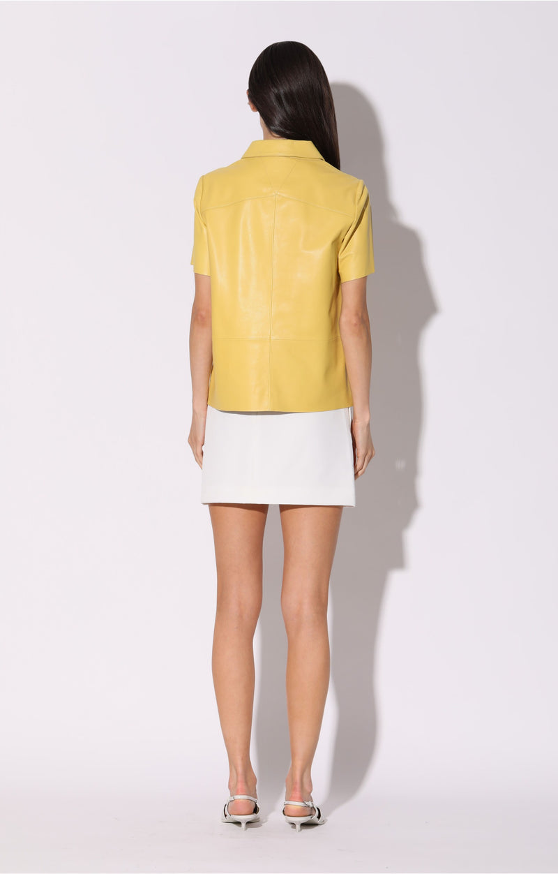 Eros Top, Pale Yellow - Leather
