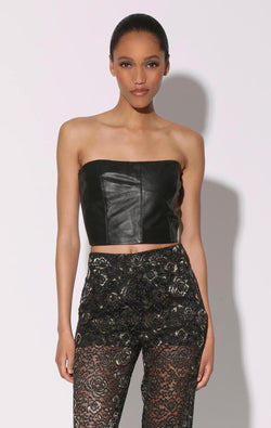 Tanvi Top, Black - Leather