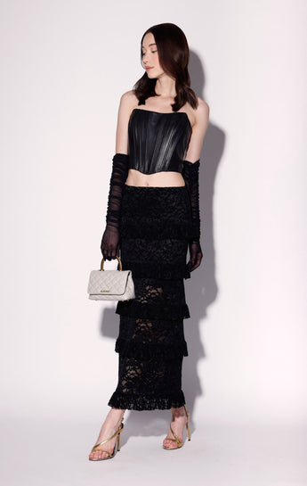 Lizette Top, Black - Leather