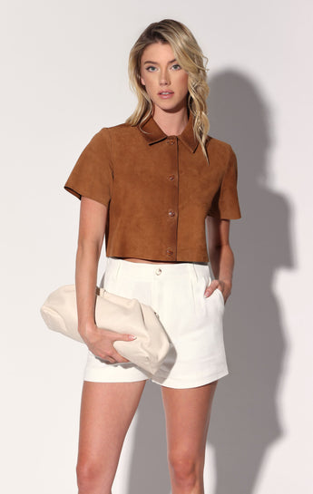 Karla Top, Oak Suede - Leather