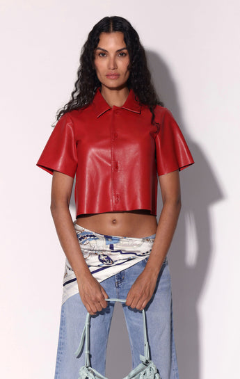 Alanis Top, Cardinal - Leather