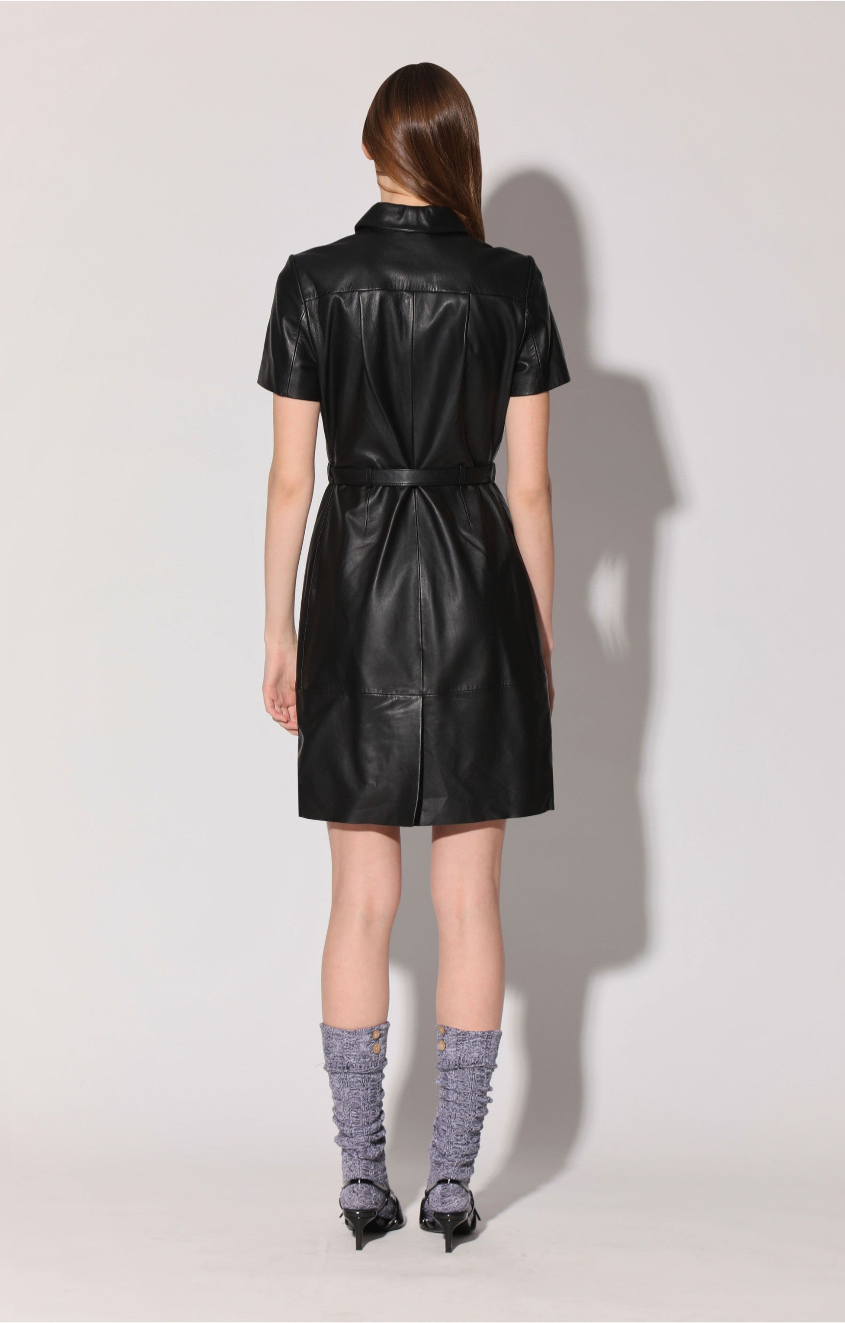 Chloe Dress, Black - Leather