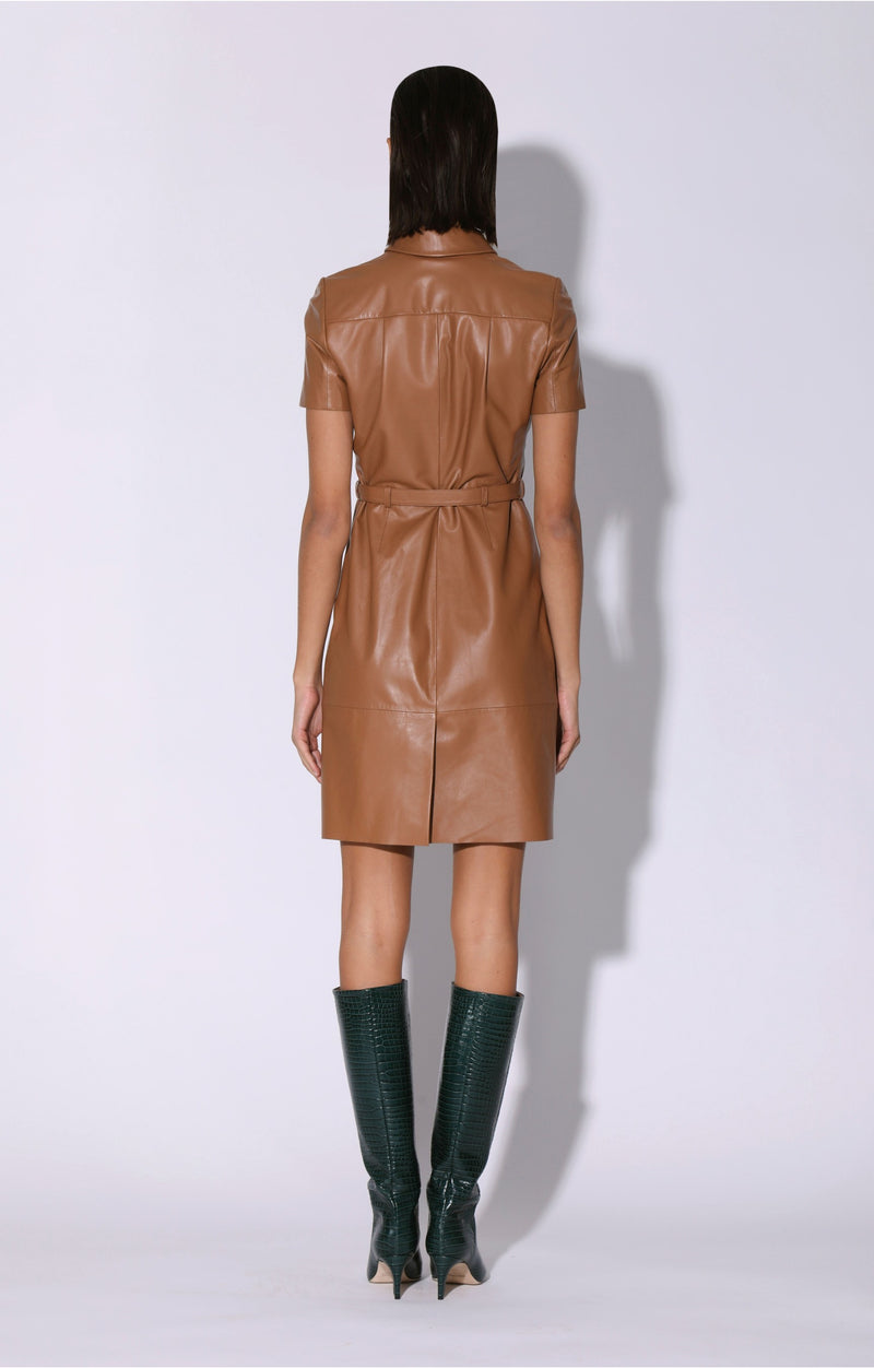 Chloe Dress, Camel - Leather