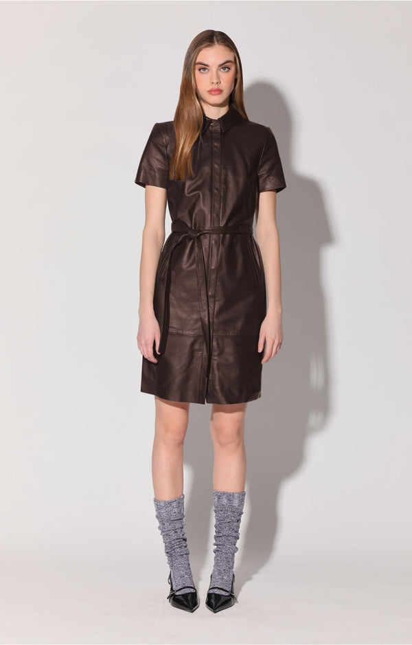Chloe Dress, Mocha - Leather
