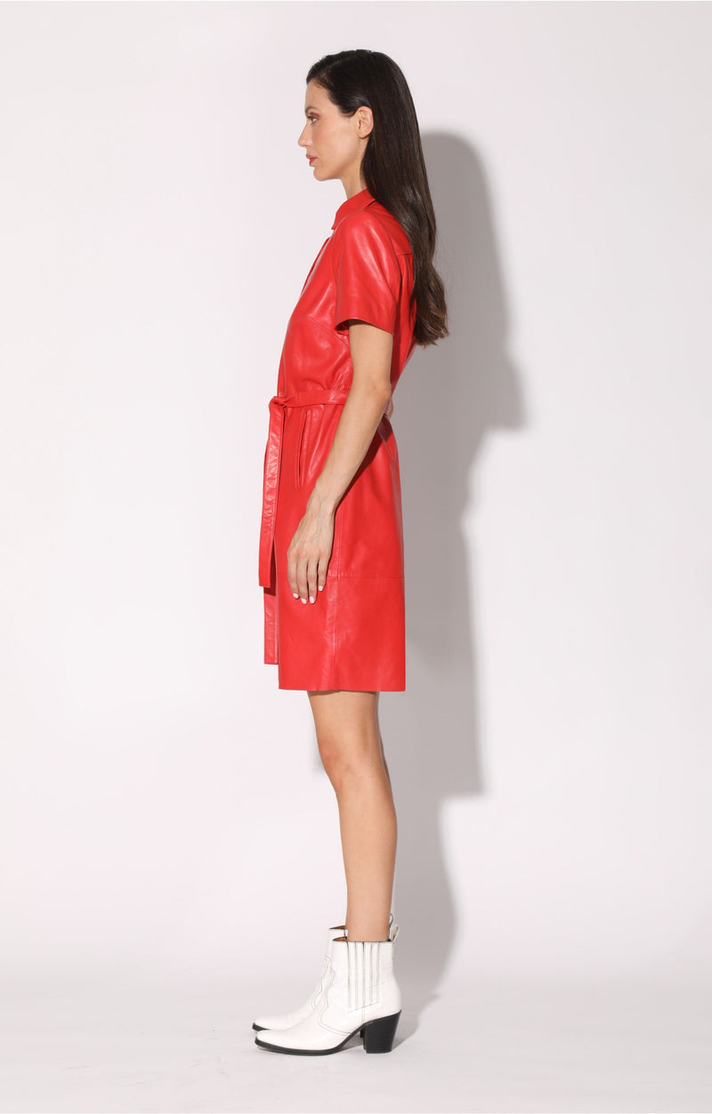 Chloe Dress, Scarlet - Leather (Spring 2024)