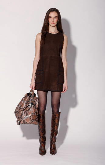 Cheyenne Dress, Mocha Suede - Leather