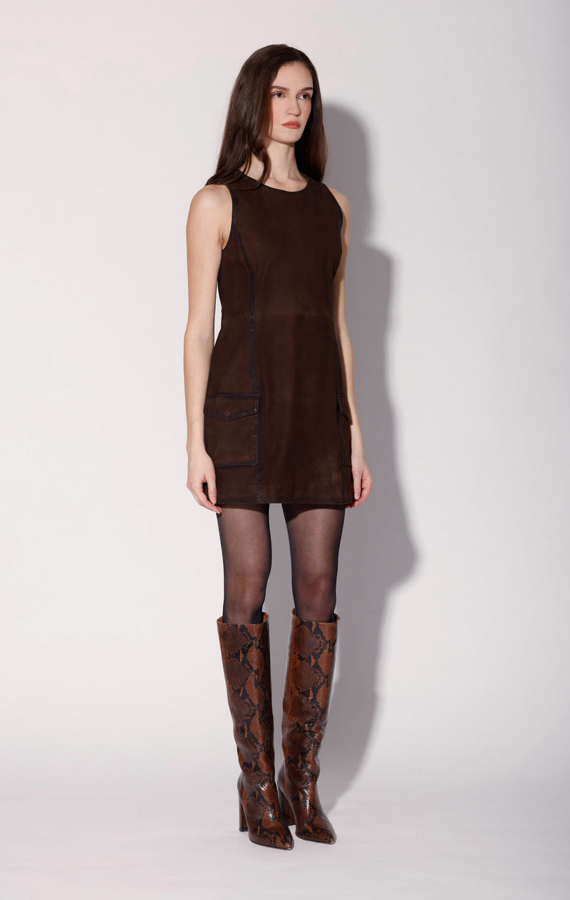 Cheyenne Dress, Mocha Suede - Leather