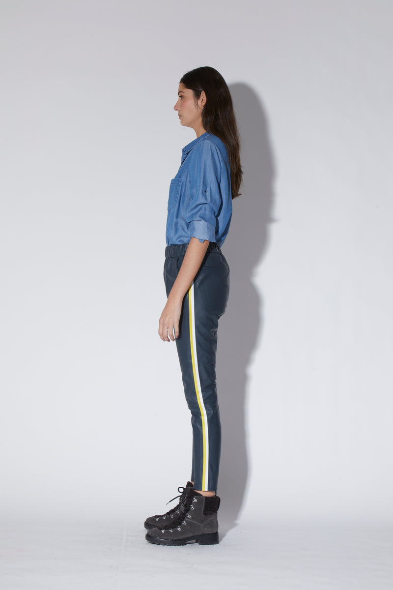 Tessa Pant, Blue/Yellow - Leather