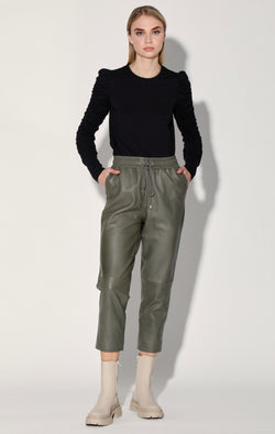 Minh Jogger, Army - Leather