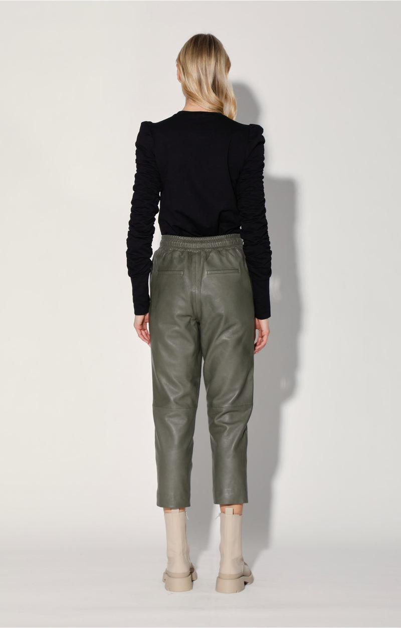 Minh Jogger, Army - Leather