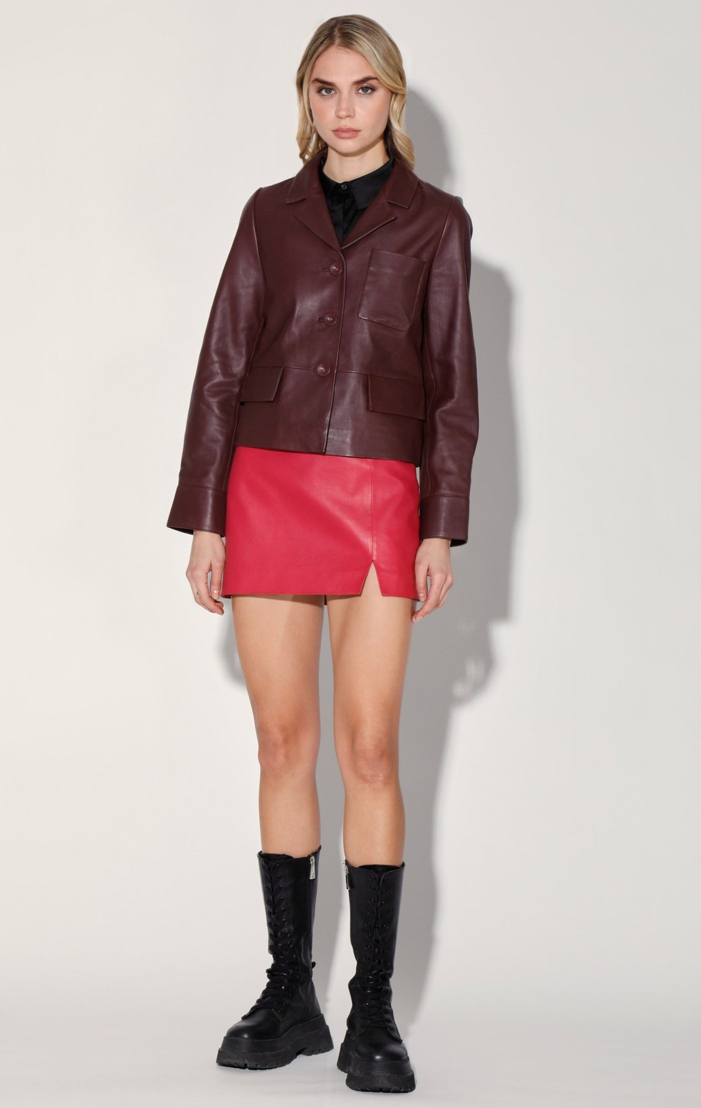 Karter Jacket, Plum Leather - Main Image