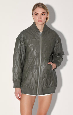 Kyrie Jacket, Army - Puffer Leather