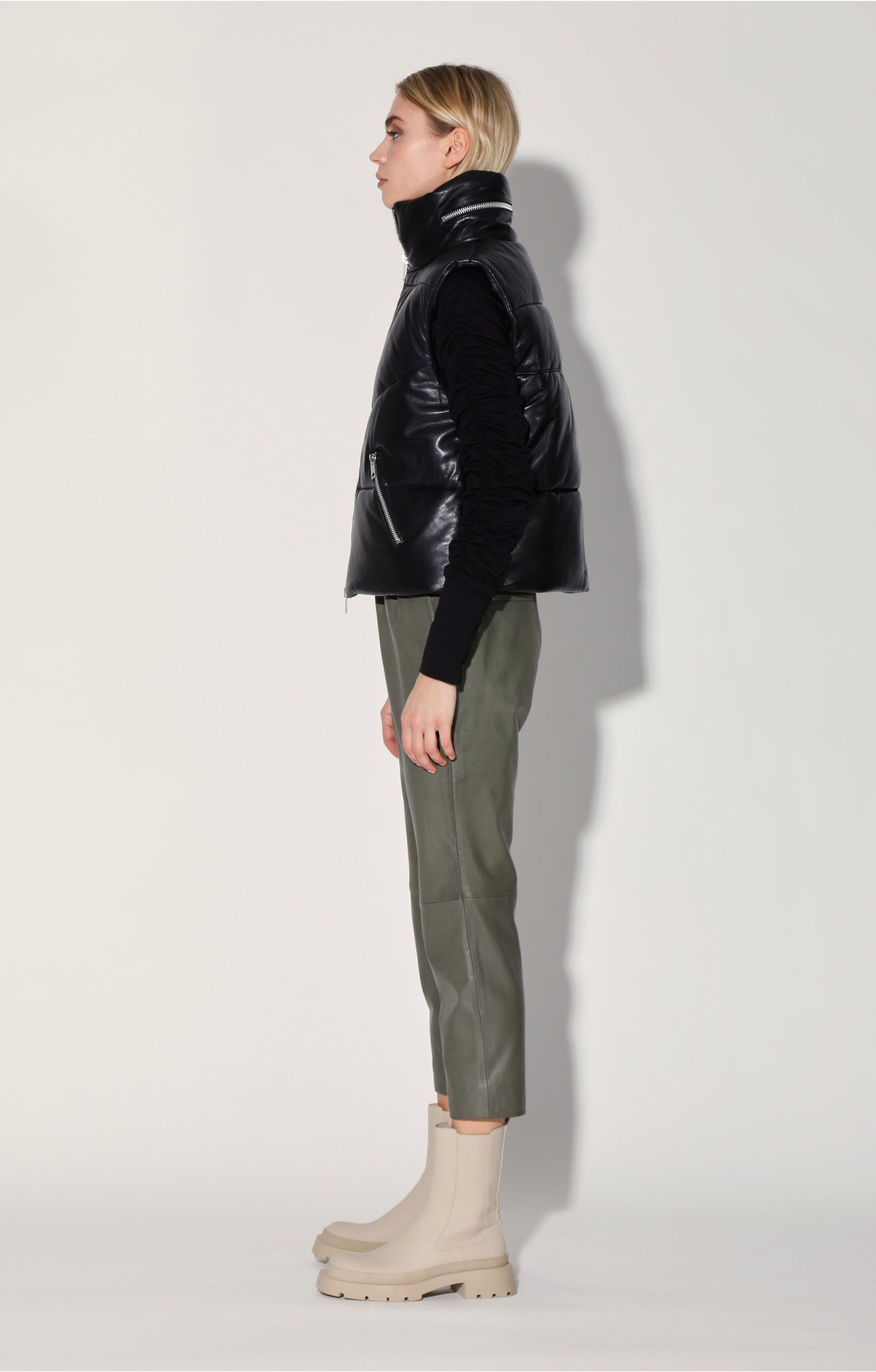 Landon Vest, Black - Puffer Leather