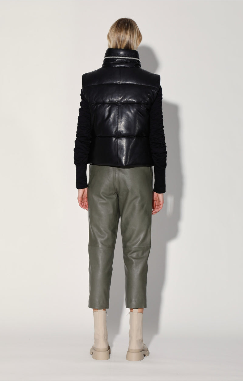 Landon Vest, Black - Puffer Leather