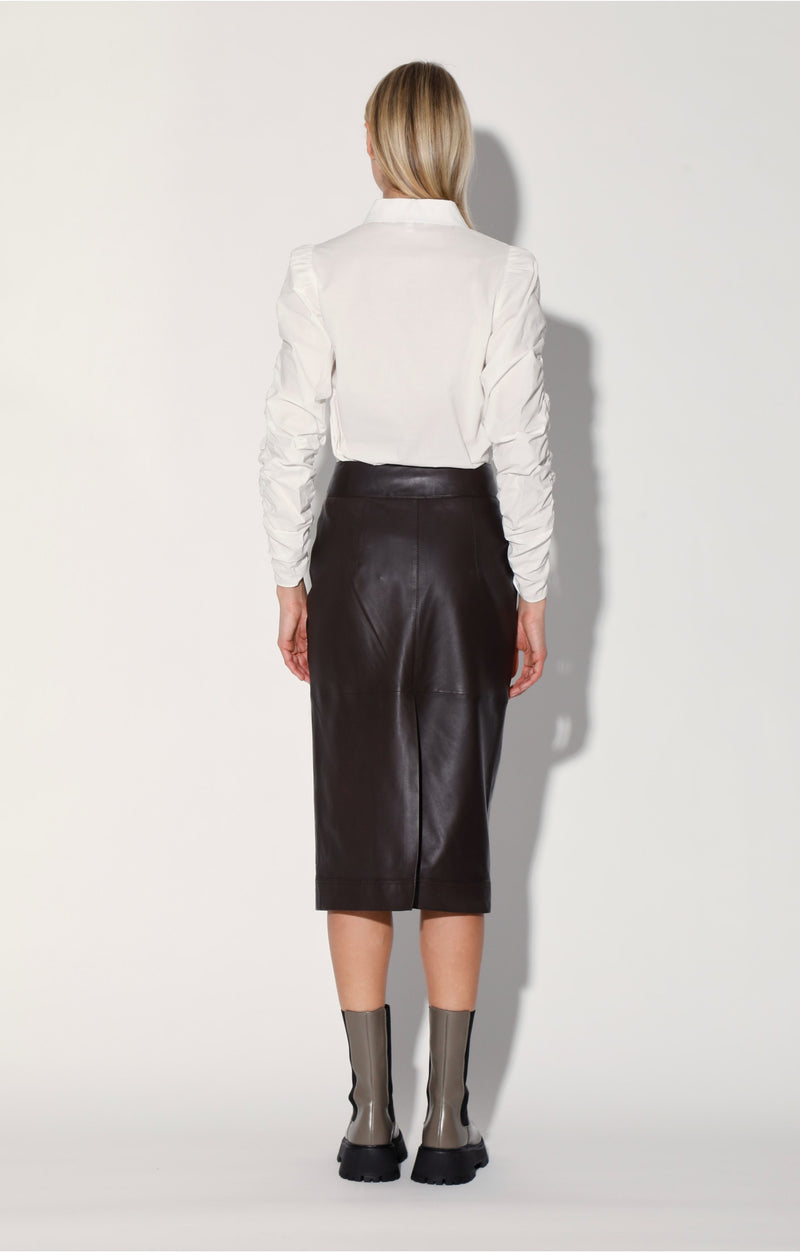 Noelle Skirt, Mocha - Leather