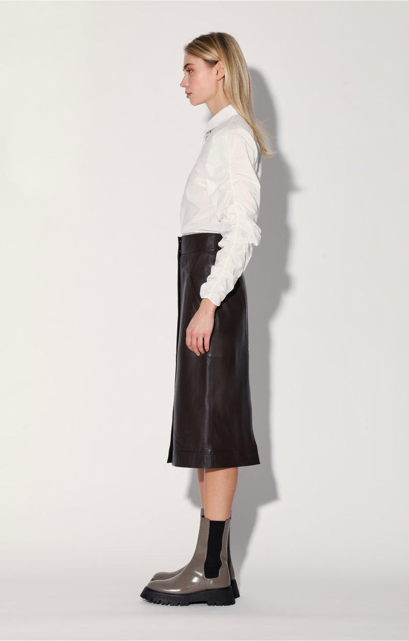 Noelle Skirt, Mocha - Leather