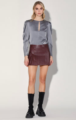 Izzie Skirt, Plum - Leather