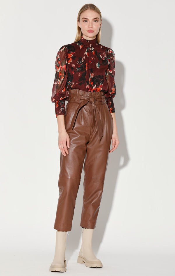 Maggie Pant, Walnut - Leather