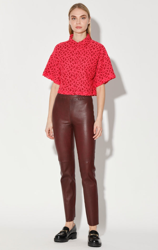 Karina Pant, Plum - Stretch Leather