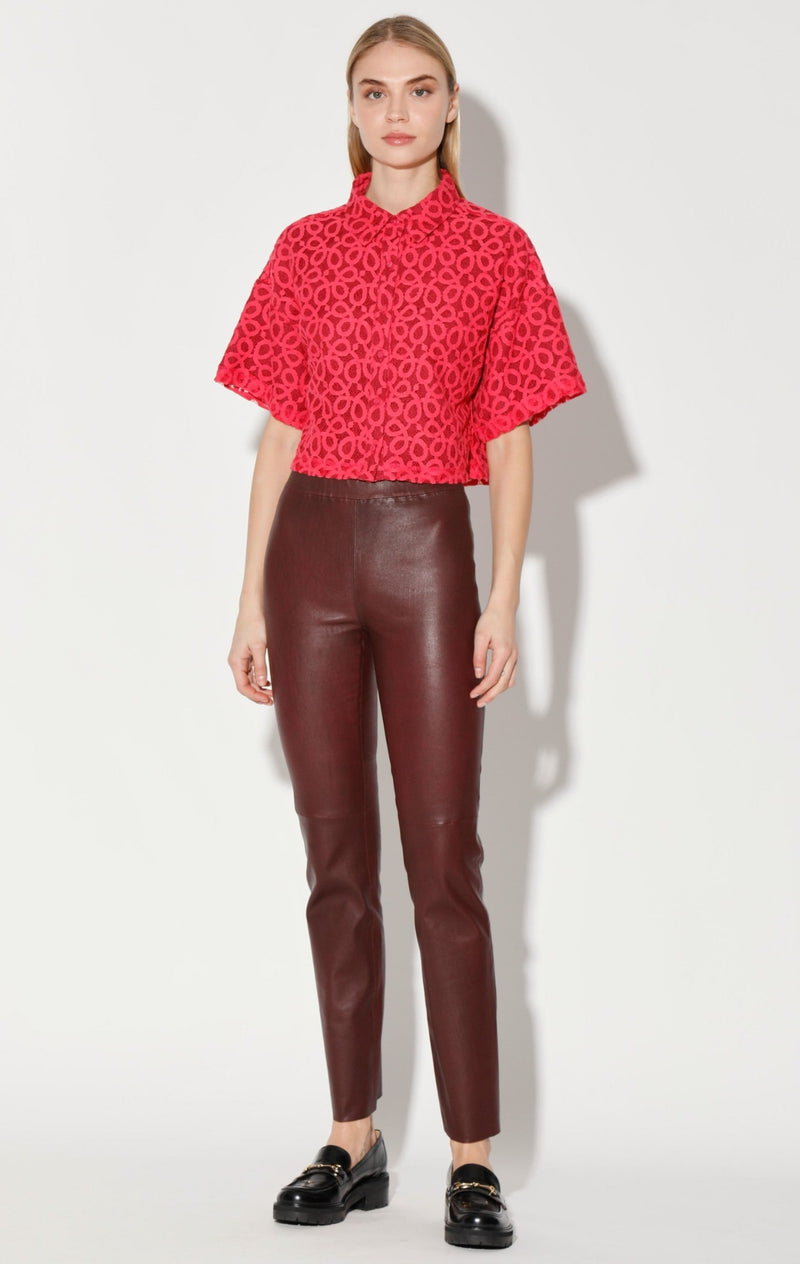 Karina Pant, Plum - Stretch Leather