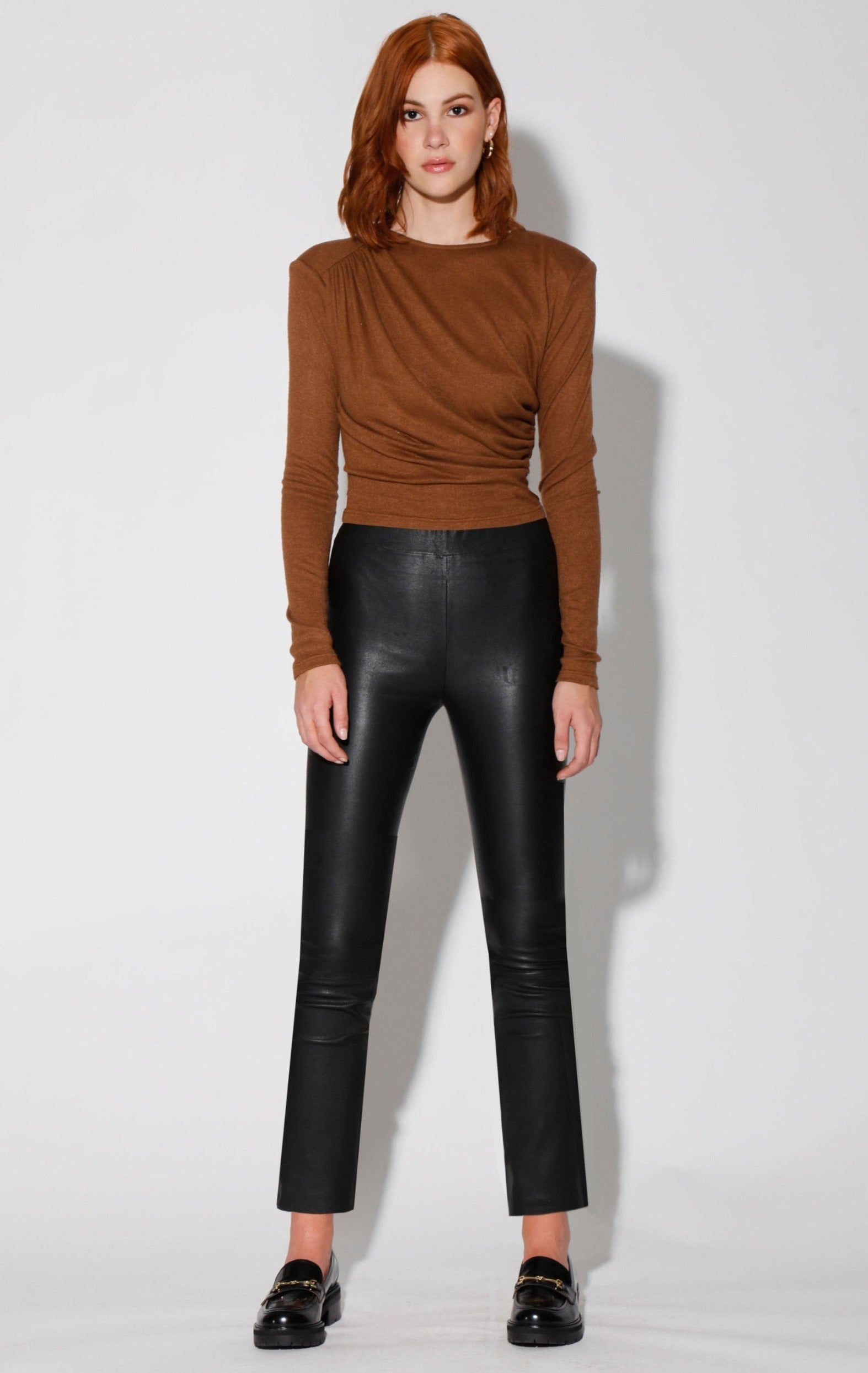 Karina Pant, Black - Stretch Leather