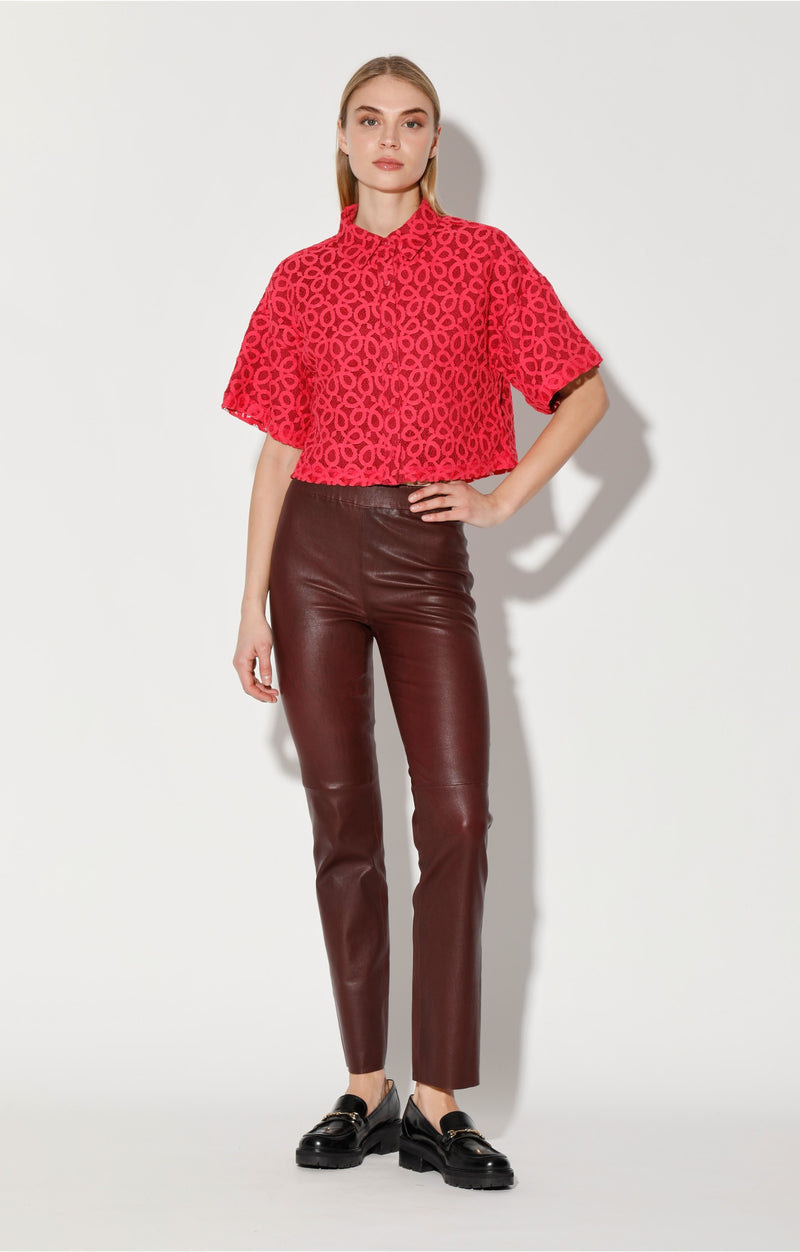 Karina Pant, Plum - Stretch Leather