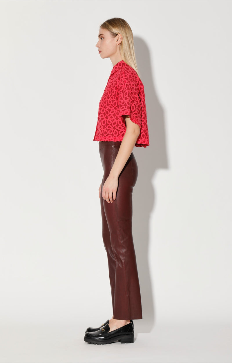 Karina Pant, Plum - Stretch Leather