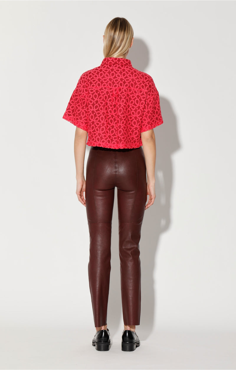 Karina Pant, Plum - Stretch Leather