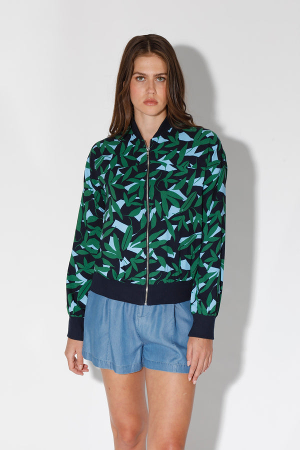 Verity Jacket, Green Willow - Printed Crepe