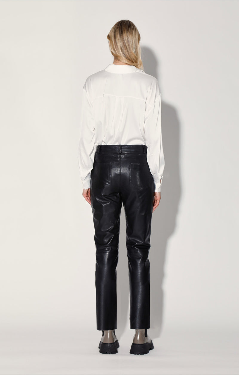 Yvette Pant, Black - Leather