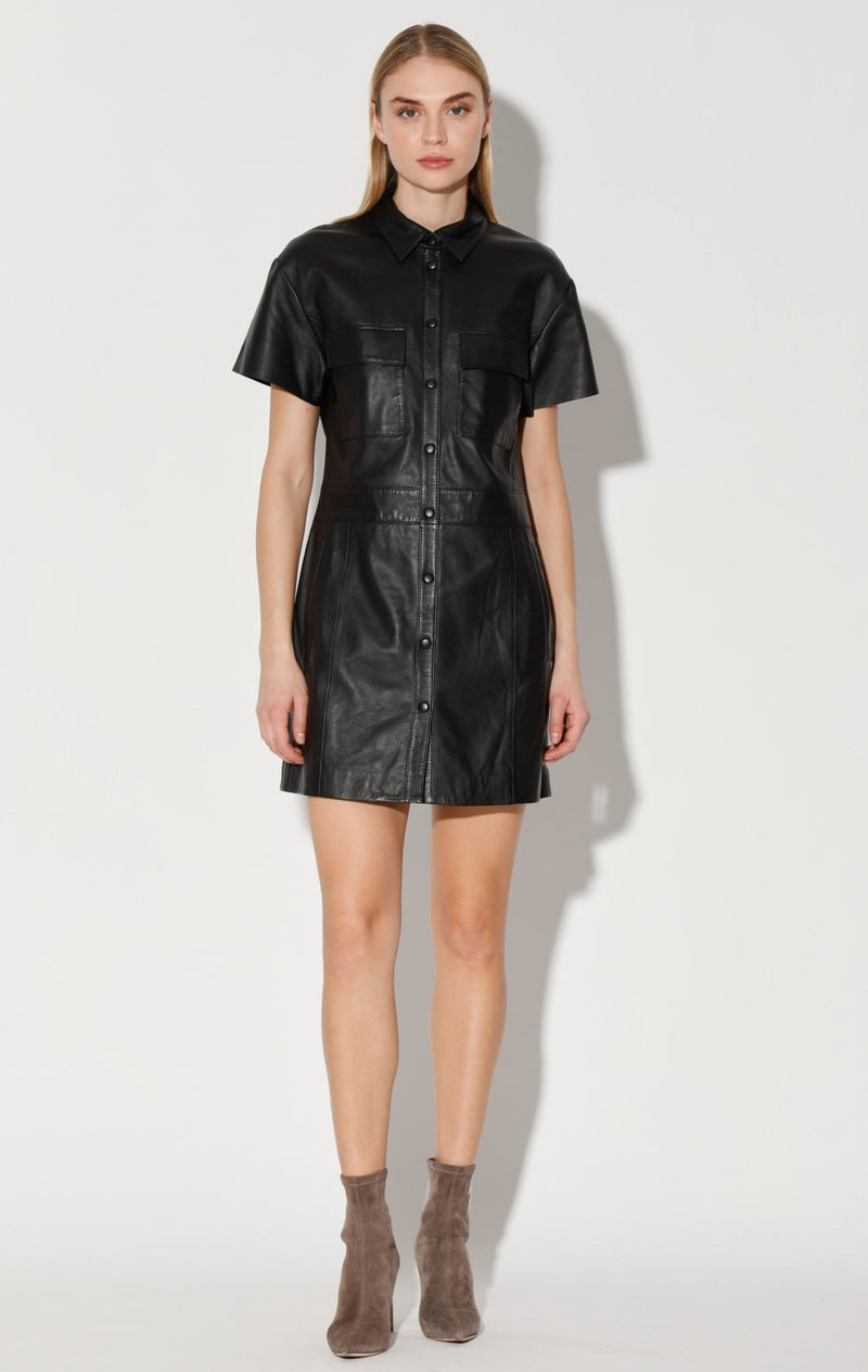 Finley Dress, Black - Leather