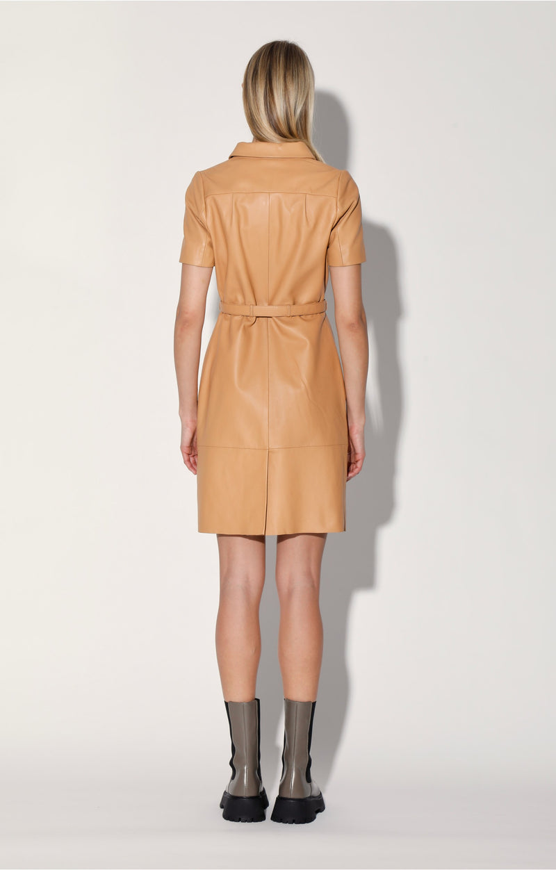 Chloe Dress, Macaroon - Leather