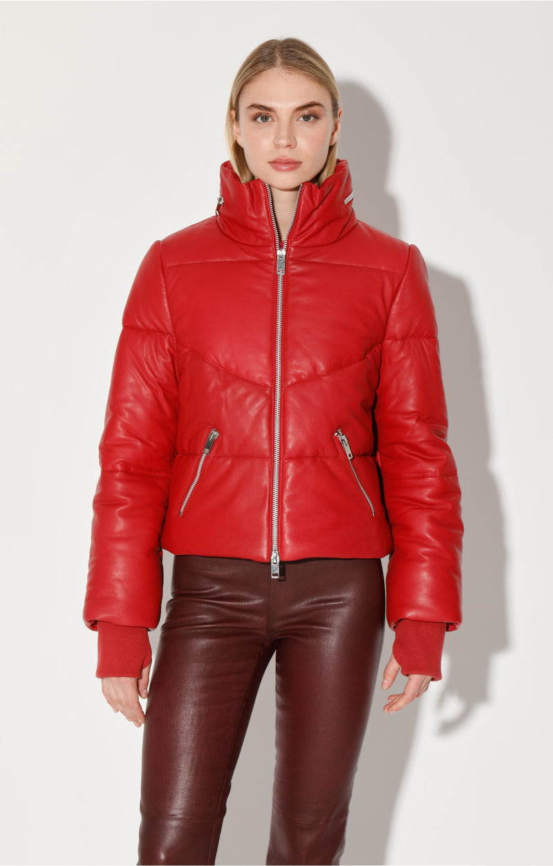 Edwina Jacket, Red - Leather