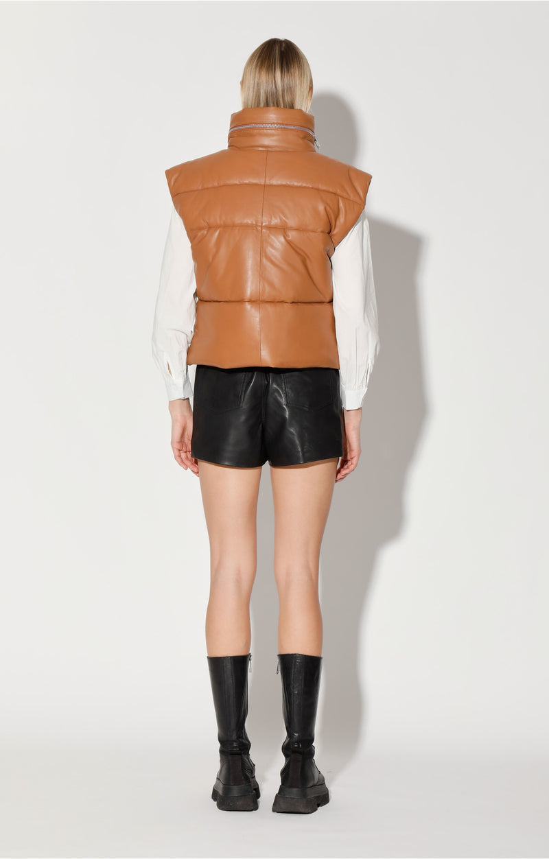 Landon Vest, Camel - Puffer Leather