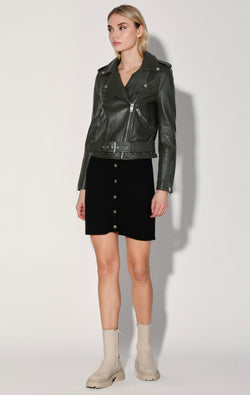 Allison Jacket, Basil - Leather