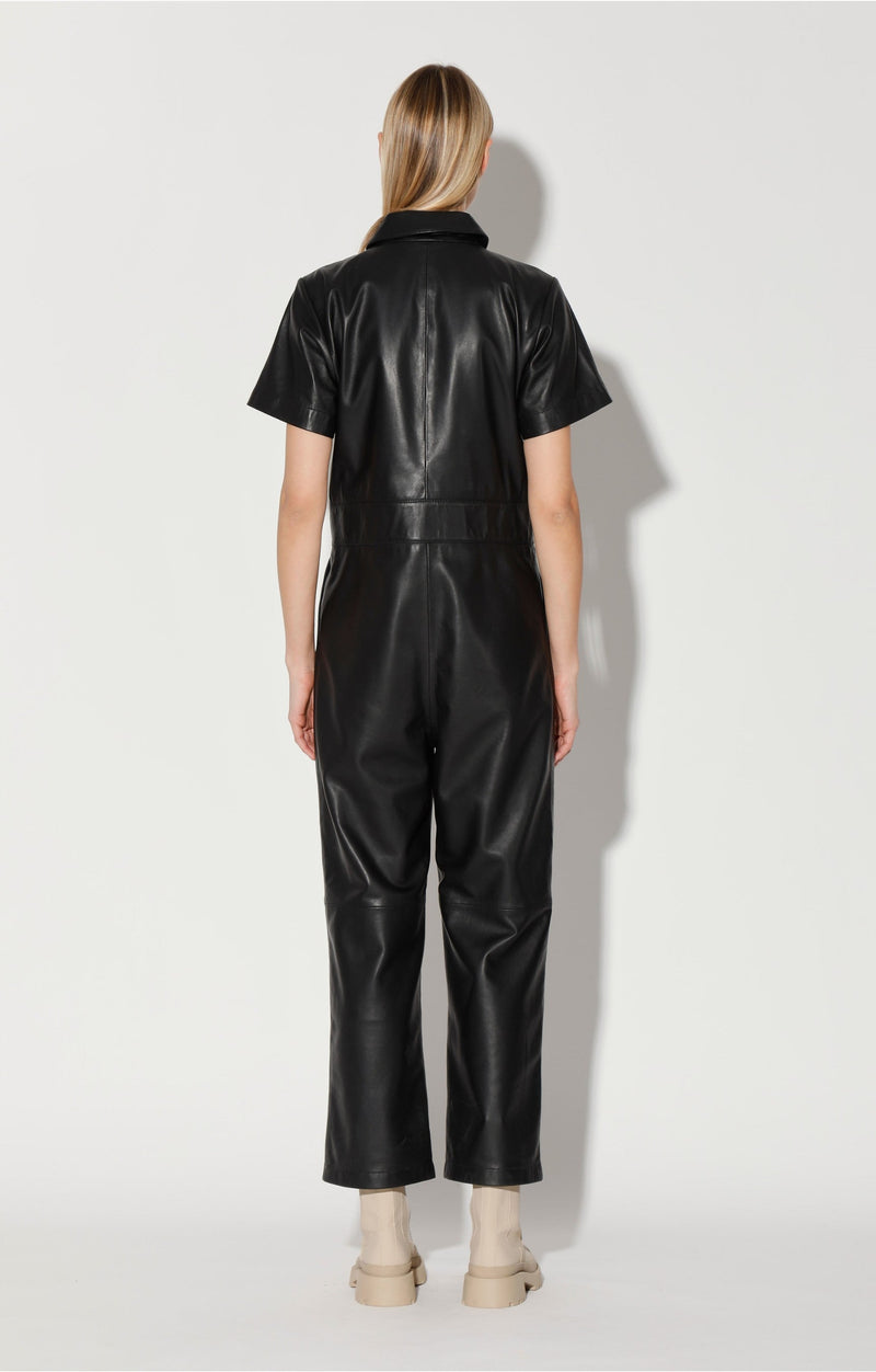 Ellie Jumpsuit, Black - Leather