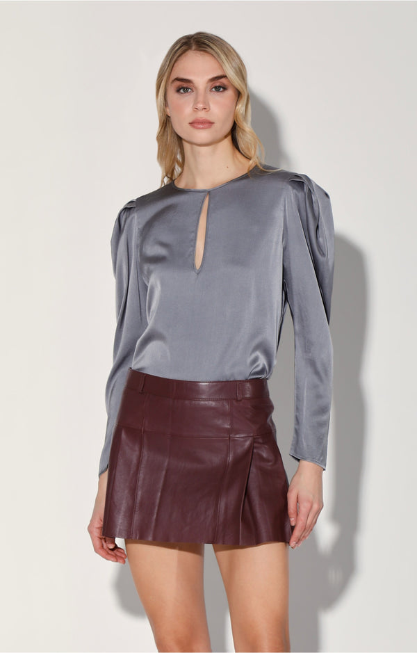 Izzie Skirt, Plum - Leather
