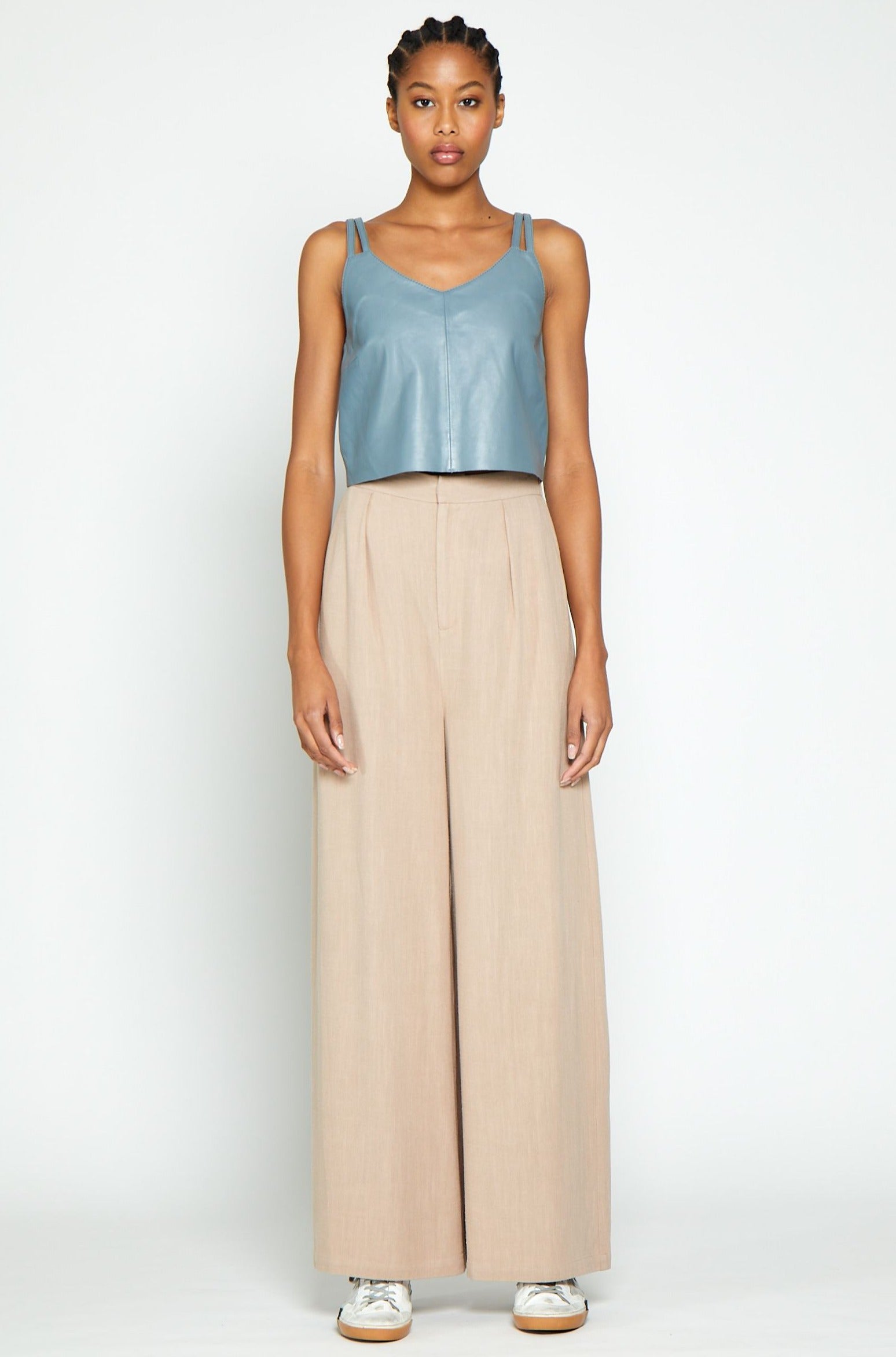 Leroy Top, Stone - Leather