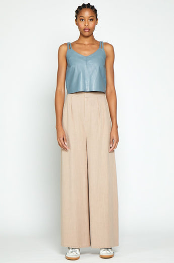 Leroy Top, Stone - Leather