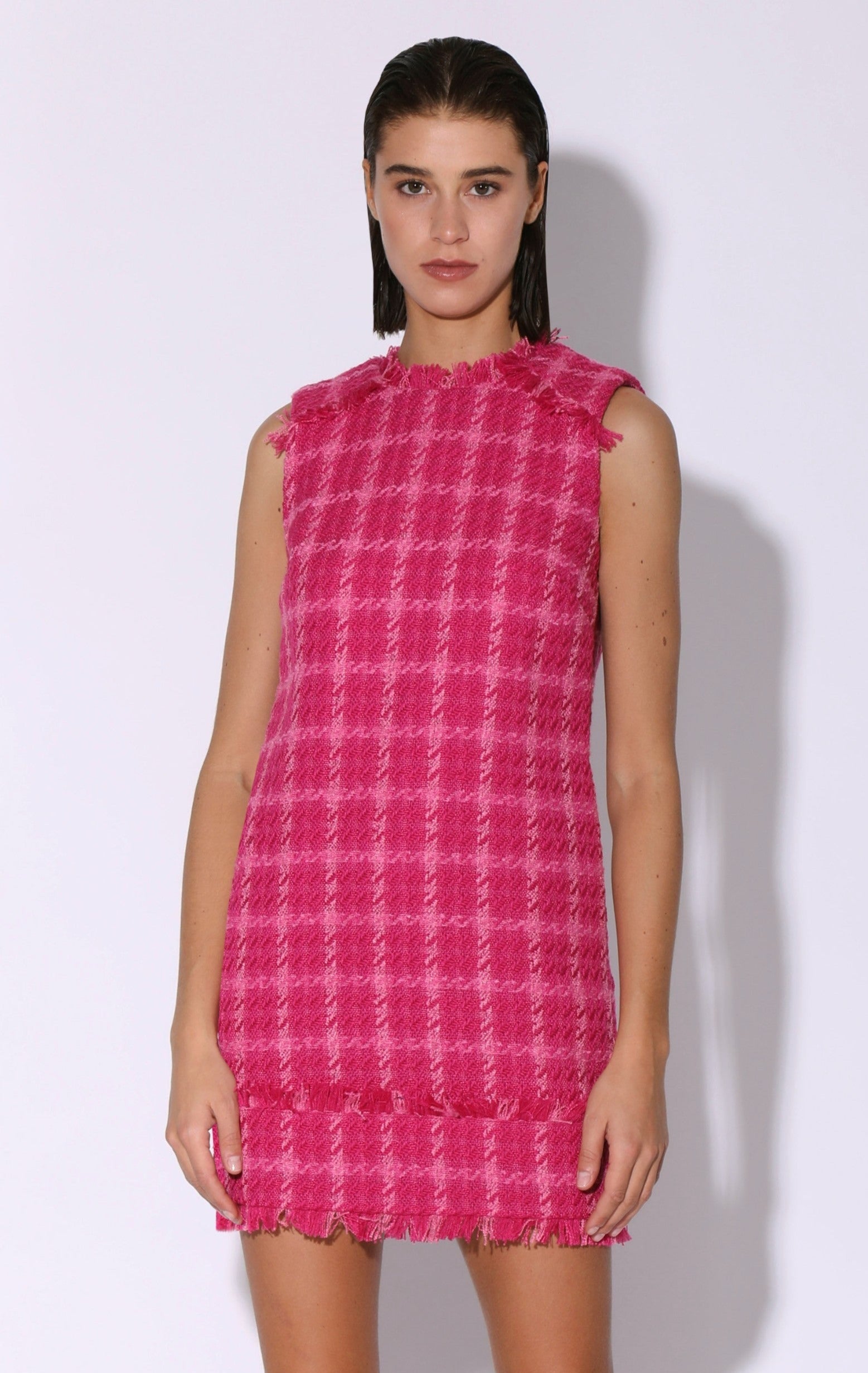 Bethani Dress, Magenta Electric Tweed – Walter Baker